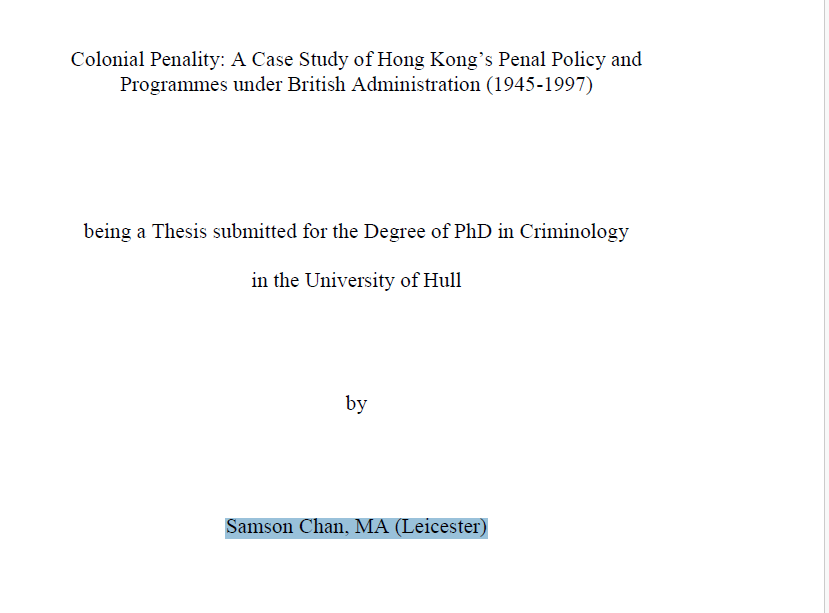الادارة البريطانية في هونغ كونغ
