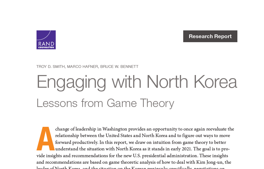 :lesson from Games Theoryengaging with the North Korean